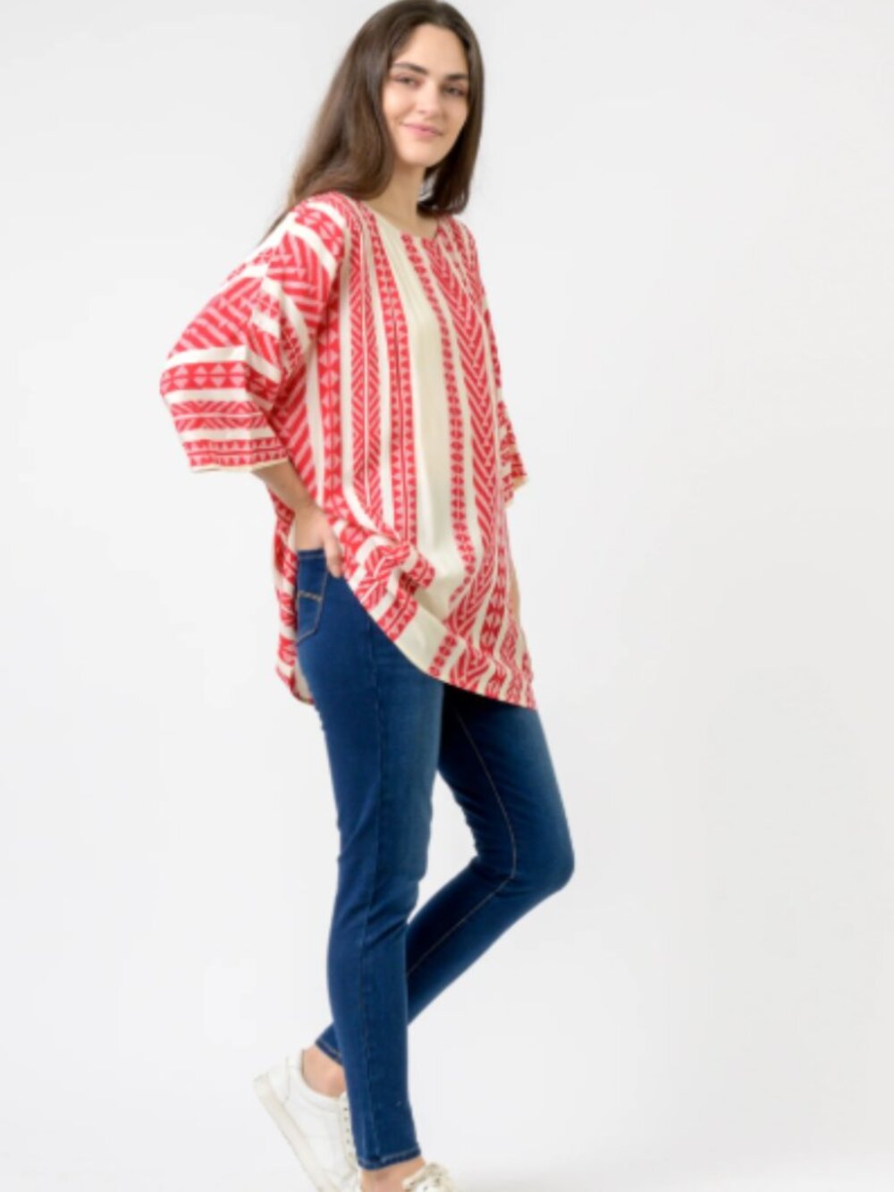12.) Rhea Aztec Print Top - Picture 6 of 9